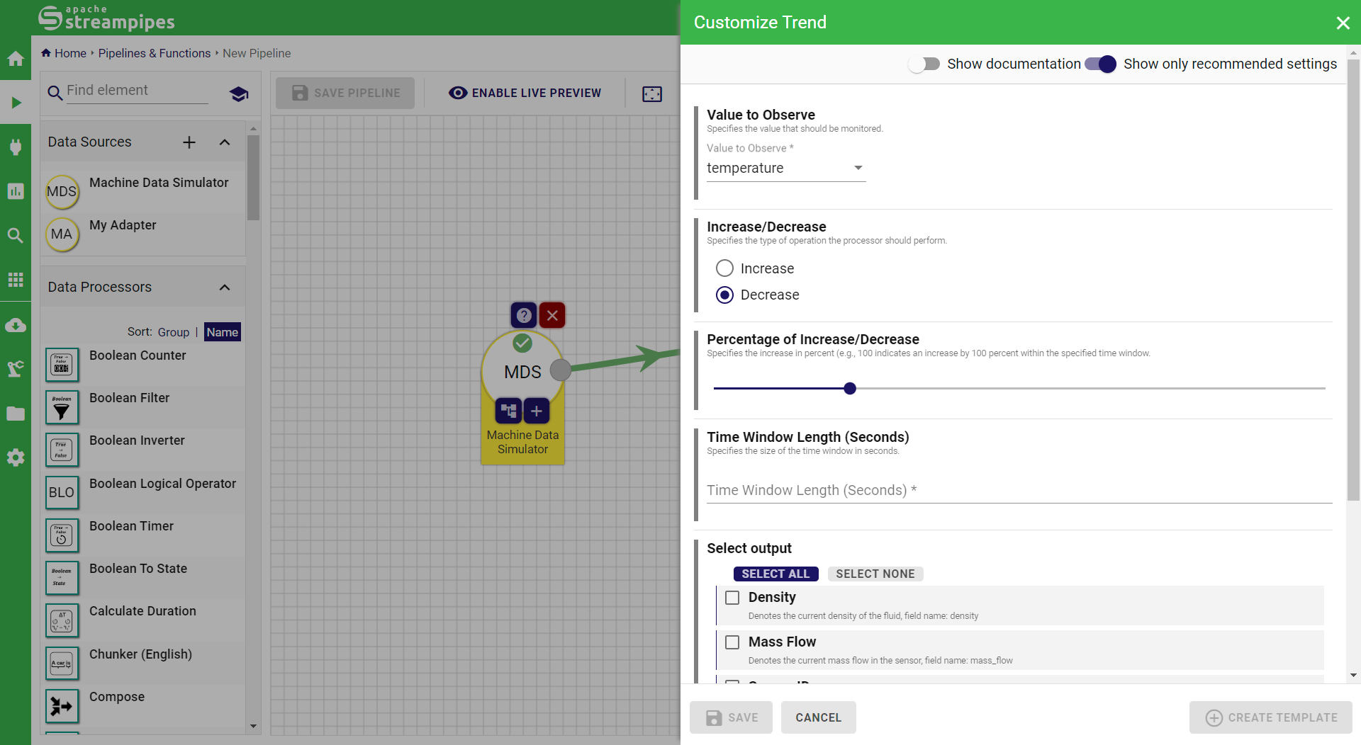 StreamPipes Pipeline Element Configuration