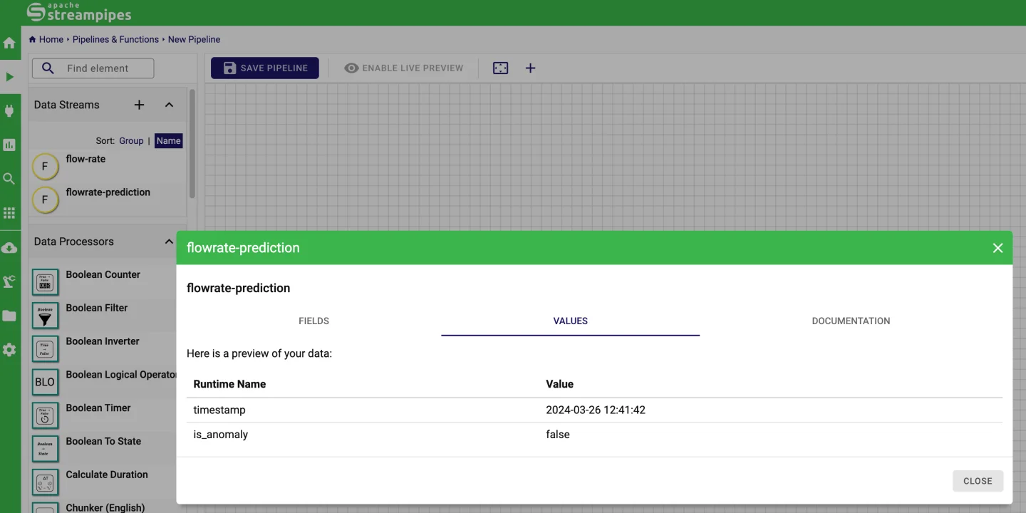 Prediction data stream in StreamPipes
